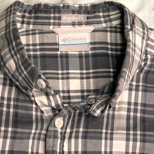 Columbia Men's Casual Plaid Shirt - Black and White